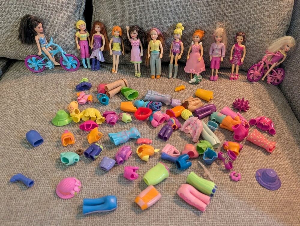 Lot of 25 Mattel Disney Princess Small Posable Magiclip Dolls Polly Pocket